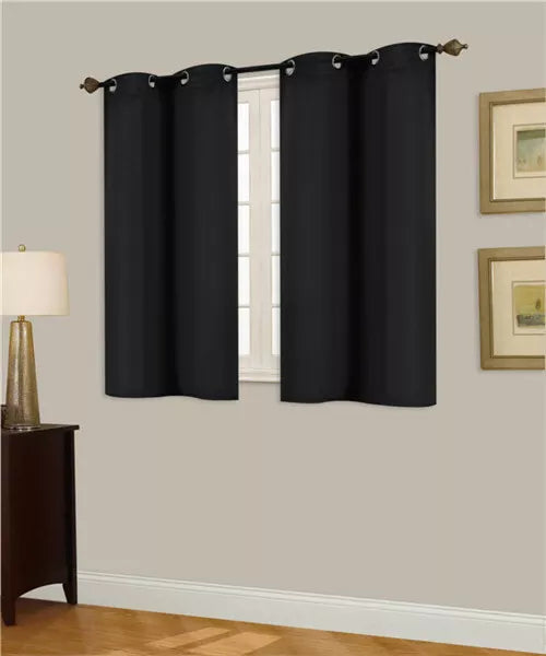 2pc Set Versatil Solid Thermal Insulated Blackout Silver Grommet Window Curtain Panels 28"x54" each pc GHL54