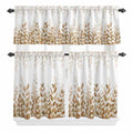 3 Piece Kitchen Curtains and Valances Set Spring Gray Eucalyptus Cafe Curtains 36 Inch Length Summer Botanical Leaf Country Valance & Tier Curtain for Living Room Bedroom Window 54"x18"+27"x36"*2