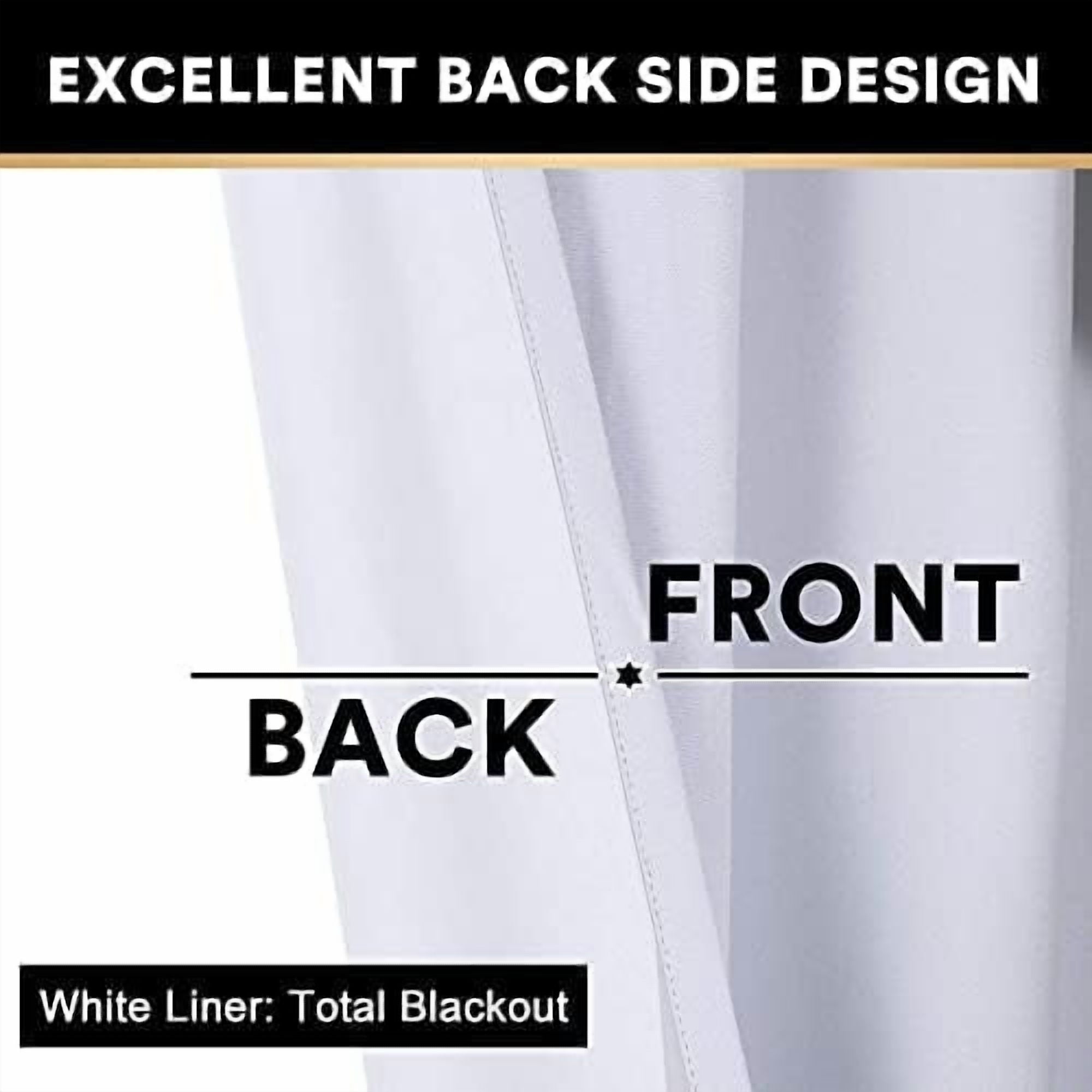 100% Blackout Curtains 2 Panels Set Thermal Insulated Full Light Blocking Drapes Window Curtain Panels for Bedroom Living Room Grommet Black Out Cute Curtains,52" W x 63" L, Pearl White