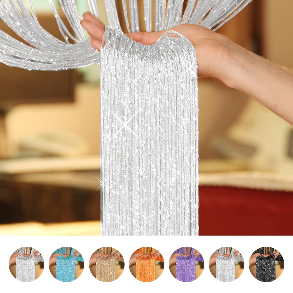 Austok Sparkling String Curtains,Glittering Joy - Glamourous Doorway and Room Divider for Sparkling Beaded Curtain Look - Day, Night and Party Room Decor to Dazzle Guests