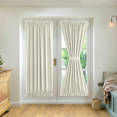 2 Panel French Door Curtains With Rod Pocket Tieback Indoor Sun Blocking Grommet Curtains Thermal Blackout Curtain for Window Kitchen Patio Doors 25 x 72 Inch